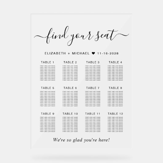 Chic 12 Mariage table Siège givré (Recto)