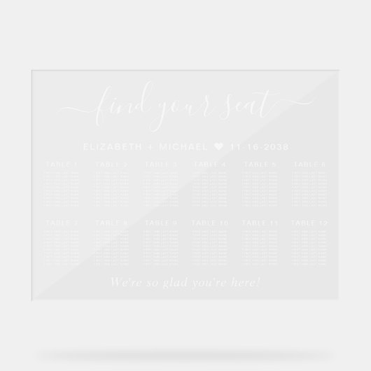 Chic 12 Table Mariage Blanc Siège (Recto)