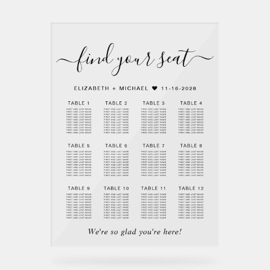 Chic 12 Table Mariage Siège Clair (Recto)