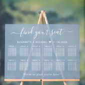 Chic 12 Table White Wedding Seating Dusty Blue Acryl Bord (Neutraal)