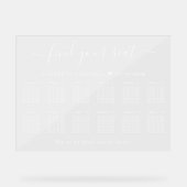 Chic 12 Tafel Witte Trouwstoel Acryl Bord (Voorkant)