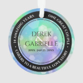 Chic 14th 24th 34th Opal Wedding Jubileum Ornament (achterkant)