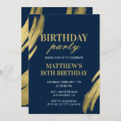 Chic 18e anniversaire invitations Party boy Marine (Devant / Derrière)