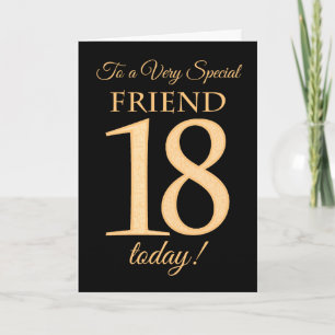 Chic 18e Goud-effect op Zwart voor Vriendelijke Ve Kaart