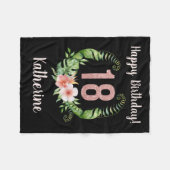 Chic 18e verjaardag Roze gelaatsnaam vlinder blanc Fleece Deken (Voorkant (Horizontaal))