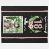 Chic 18th Birthday Foto Fleece (Voorkant (Horizontaal))