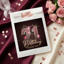 Chic 21st Birthday Party Rose Gold Black Glamour