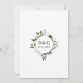 Chic 25e bruiloft Jubileum Monogram Bloemen Kaart (Achterkant)