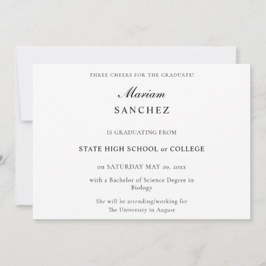 Chic 2 Multi Photo Graduate Faire-part (Dos)