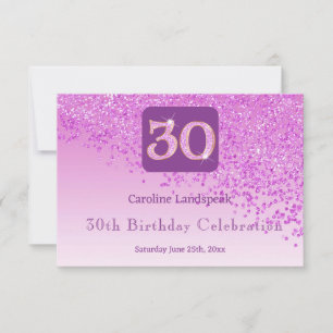 Chic 30 Anniversaire Parties scintillant rose RSVP