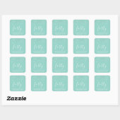 Chic 40th Birthday Mint Green Silver Confetti Vierkante Sticker (Vel)
