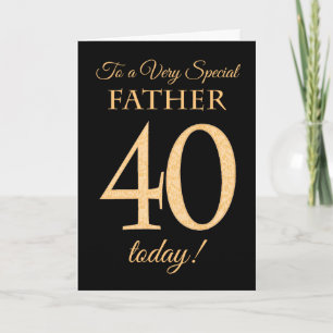 Chic 40th Gold-effect op Black, vaderdag Kaart