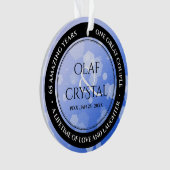 Chic 45th 51st 65th Sapphire Wedding Jubileum Ornament (voorkant)