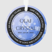 Chic 45th 51st 65th Sapphire Wedding Jubileum Ornament (achterkant)