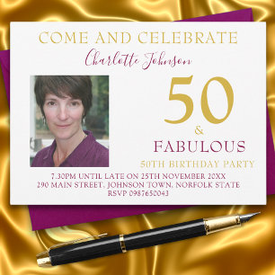 Chic 50 en Fabulous Foto 50e verjaardagsfeestje Kaart