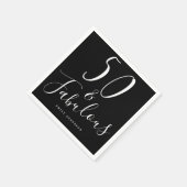 Chic 50 Fabulous Black White 50th Birthday Servet (Hoek)