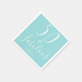 Chic 50 Fabulous Blue 50th Birthday Servet (Hoek)