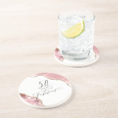 Chic 50 Fabulous Roos Gold Glitter Agate Script Zandsteen Onderzetter (Zijkant)