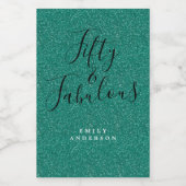 Chic 50 Fantastische Groene Glitter Naam 50e Verja Wijn Etiket (Enkel label)