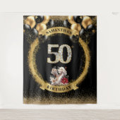 Chic 50e Verjaardag Tapestry Diamond Hoge Hakken Wandkleed (Voorkant)