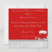 Chic 50th Design BLING Birthday Invitation Kaart (Achterkant)