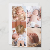Chic 5 Photo Collage Geboorteaankondiging Bedankt Aankondiging (Achterkant)