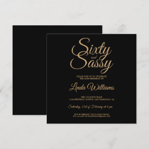 Chic 60 en Sassy Black Gold 60e verjaardagsfeestje Kaart