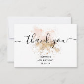 Chic 60e anniversaire Carte de remerciements rose (Devant)