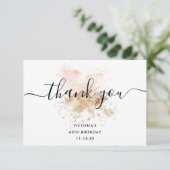 Chic 60e anniversaire Carte de remerciements rose (Debout devant)