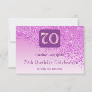 Chic 70 Anniversaire Parties scintillant rose RSVP
