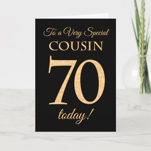Chic 70e Gold-effect op Black, neef Verjaardag Kaart (Voorkant)