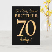 Chic 70e Goud-effect op Black, Brother Birthday Kaart (Gele Bloem)