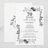 Chic 70ste bruiloft Jubileum Monogram Bloemen Kaart (Voorkant / Achterkant)