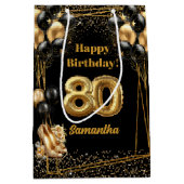 Chic 80e Anniversaire Sac Cadeau Gold Sparkle Thèm (Devant)