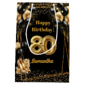 Chic 80e Anniversaire Sac Cadeau Gold Sparkle Thèm (Dos)