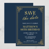 Chic 88e anniversaire invitations Hommes Enregistr (Devant / Derrière)