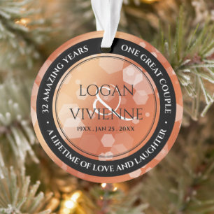 Chic 8ème 32ème Mariage de bronze Anniversaire Acr