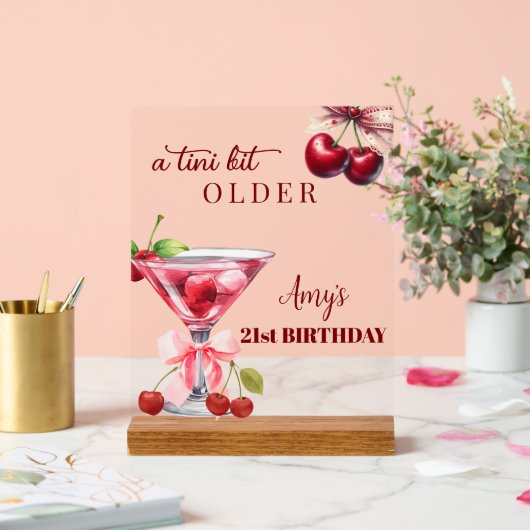 Chic A Tini Bit Older Cherry Martini 21st Birthday (Mariage)