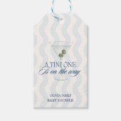 Chic a tini one boy baby shower cadeaulabel (Voorkant)
