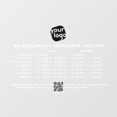 Chic aangepaste openingsuren lunch diner restauran raamsticker (Vel)