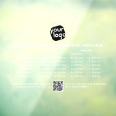 Chic aangepaste openingsuren lunch diner restauran raamsticker (Vel 3)