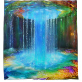 Chic Abstact Blue Cascade rideau de douche (Devant)