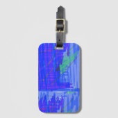 Chic Abstract Blue Bagagelabel (Voorkant (verticaal))