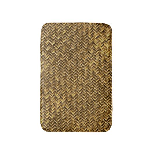 Chic Abstract Bruin Wicker Zigzag Weave Pattern Badmat (Voorkant Verticaal)
