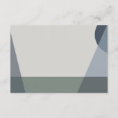 Chic Abstract Geometric Sage Navy Dusty Blue Informatiekaartje (Achterkant)