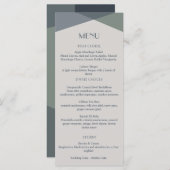 Chic Abstract Geometric Sage Navy Dusty Blue Menu (Voorkant / Achterkant)