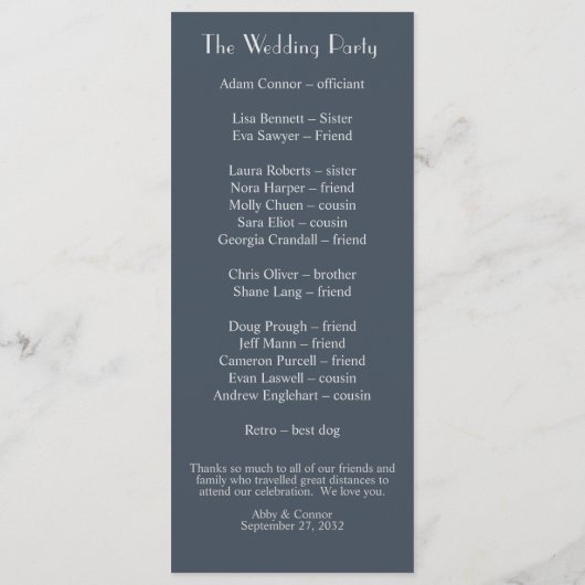 Chic Abstract Geometric Sage Navy Dusty Blue Programma (Achterkant)