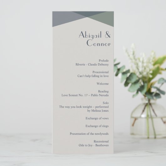 Chic Abstract Geometric Sage Navy Dusty Blue Programma (Staand voorkant)