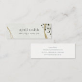 Chic Abstract Ivory Gold Grey Stone Texture Mini Visitekaartje (Voorkant / Achterkant)