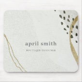 Chic Abstract Ivory Gold Grey Stone Texture Muismat (Voorkant)